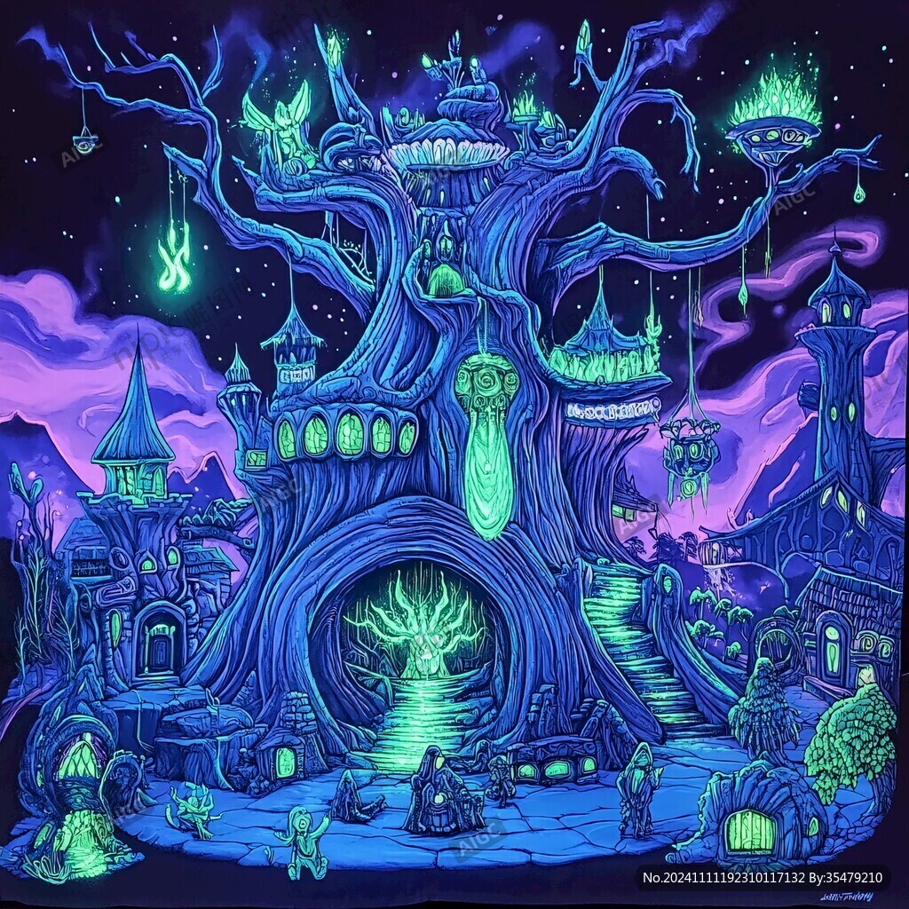紫色森林主题场景