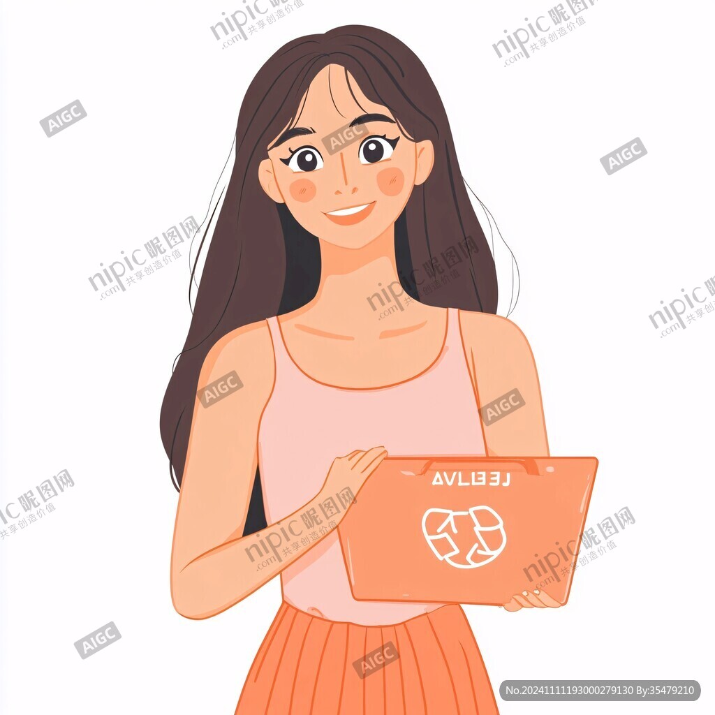 扁平风女生