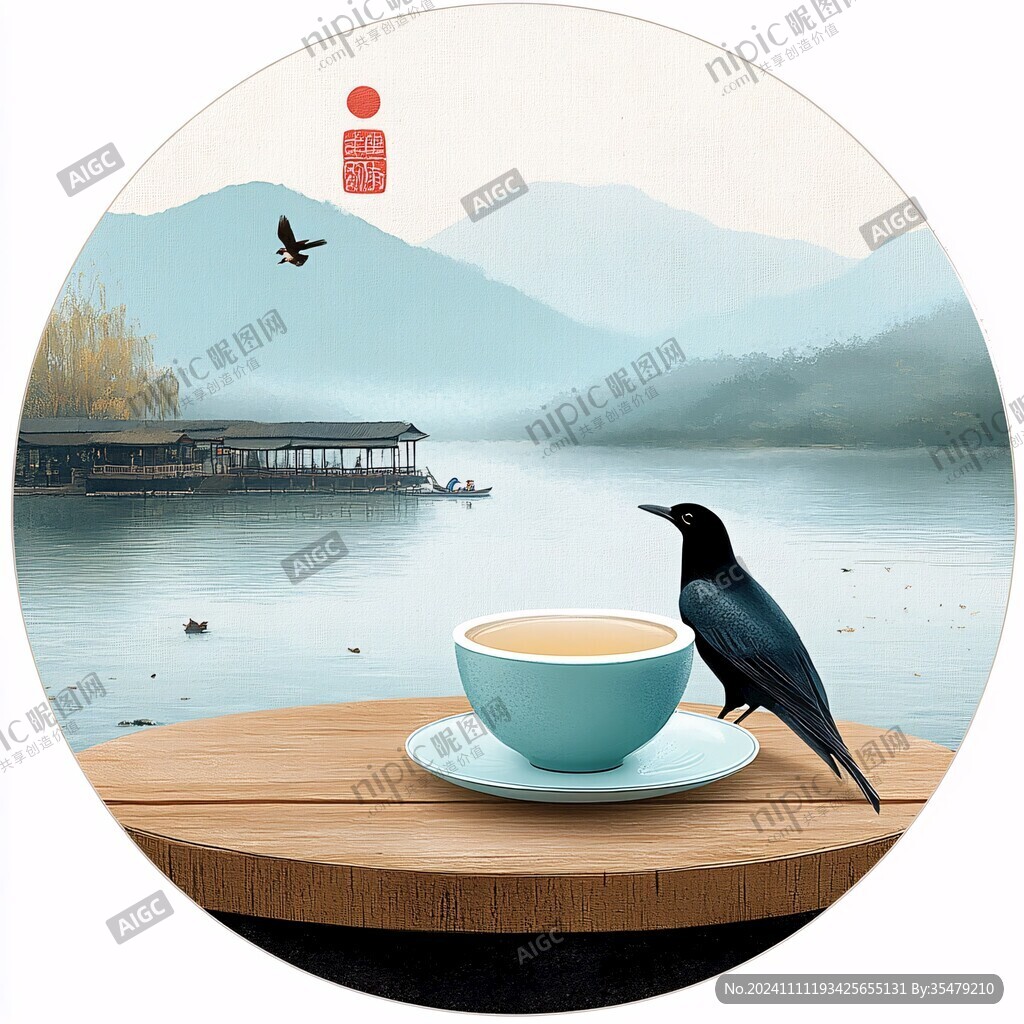 茶饼包装设计喜鹊
