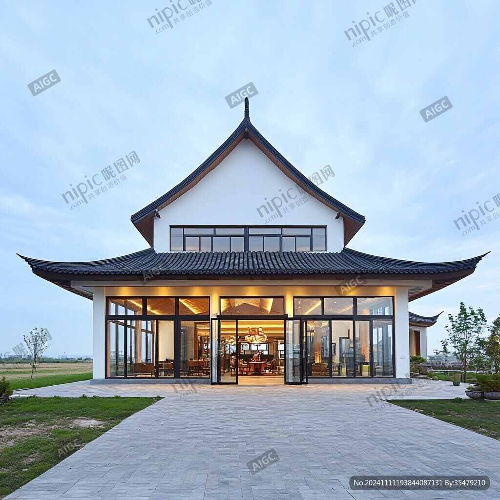 现代中式营销中心建筑