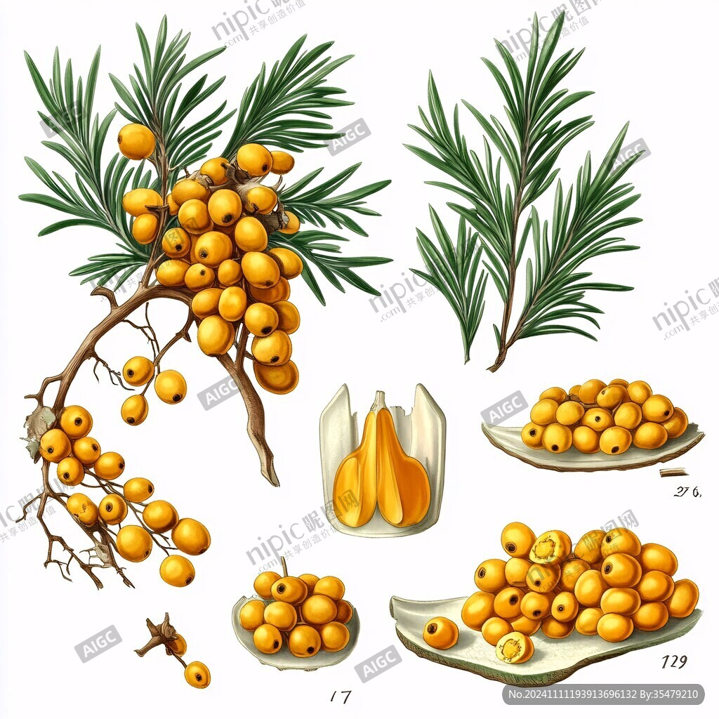 沙棘果插画