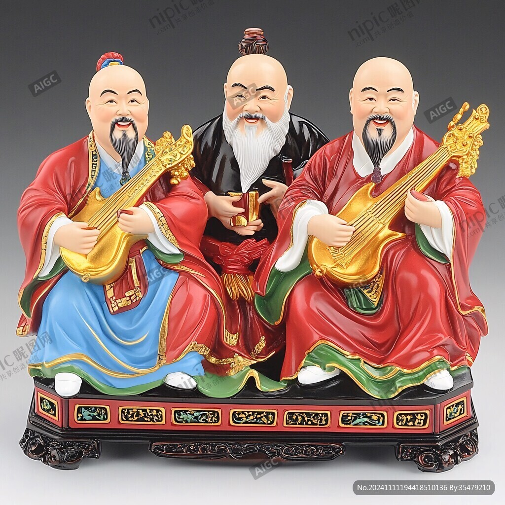 福禄寿喜神仙像
