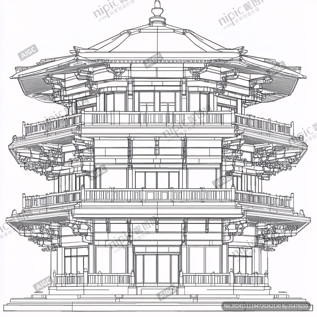 大壮观阁线稿