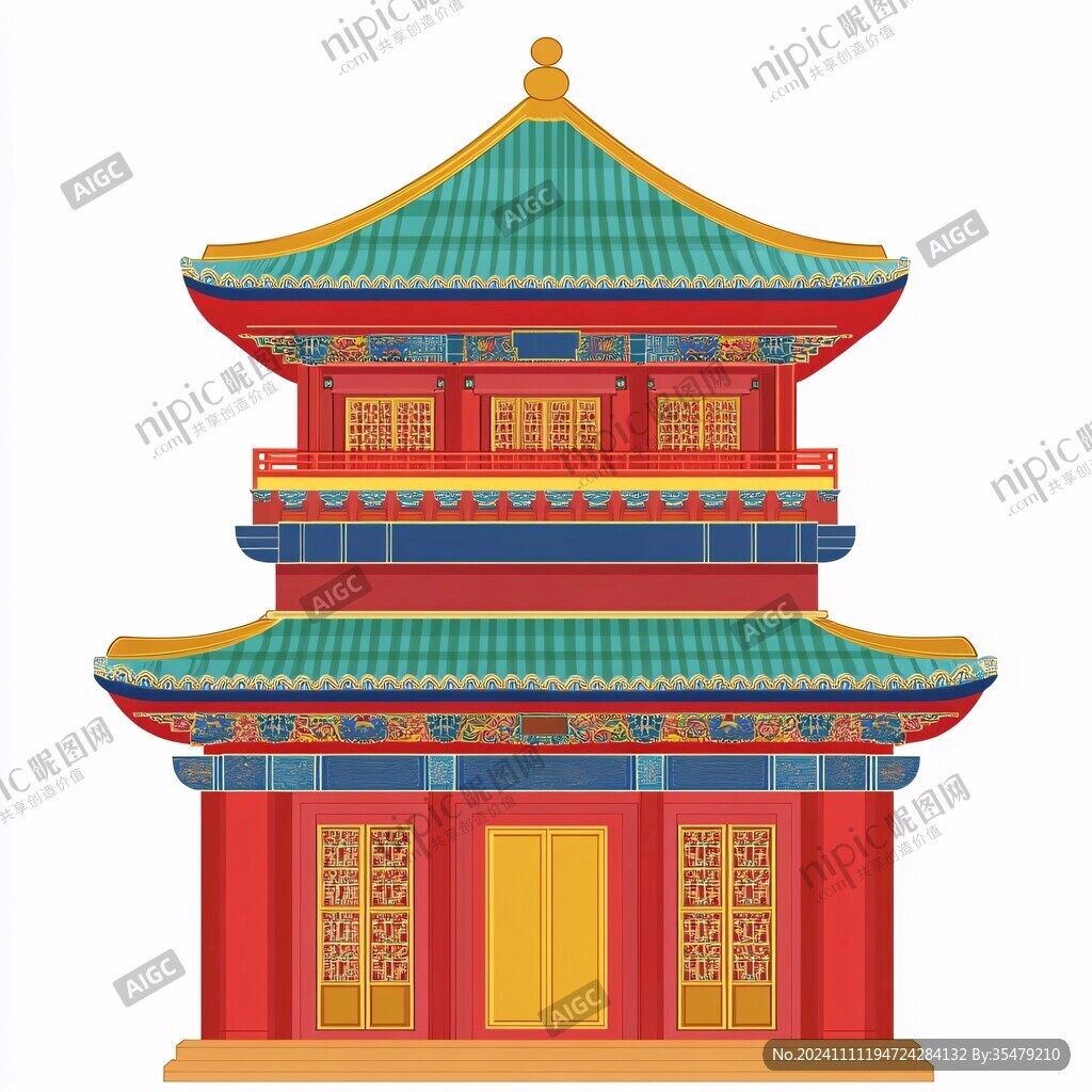 祈年殿建筑插画