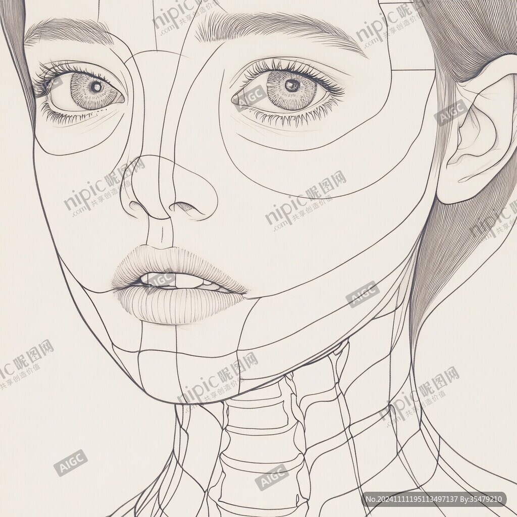 扭曲人像插画