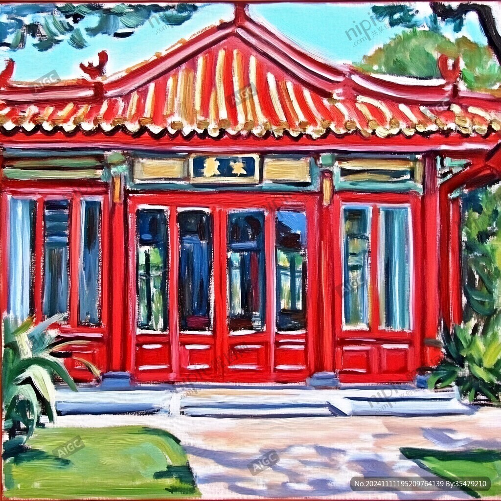 凉亭绘画