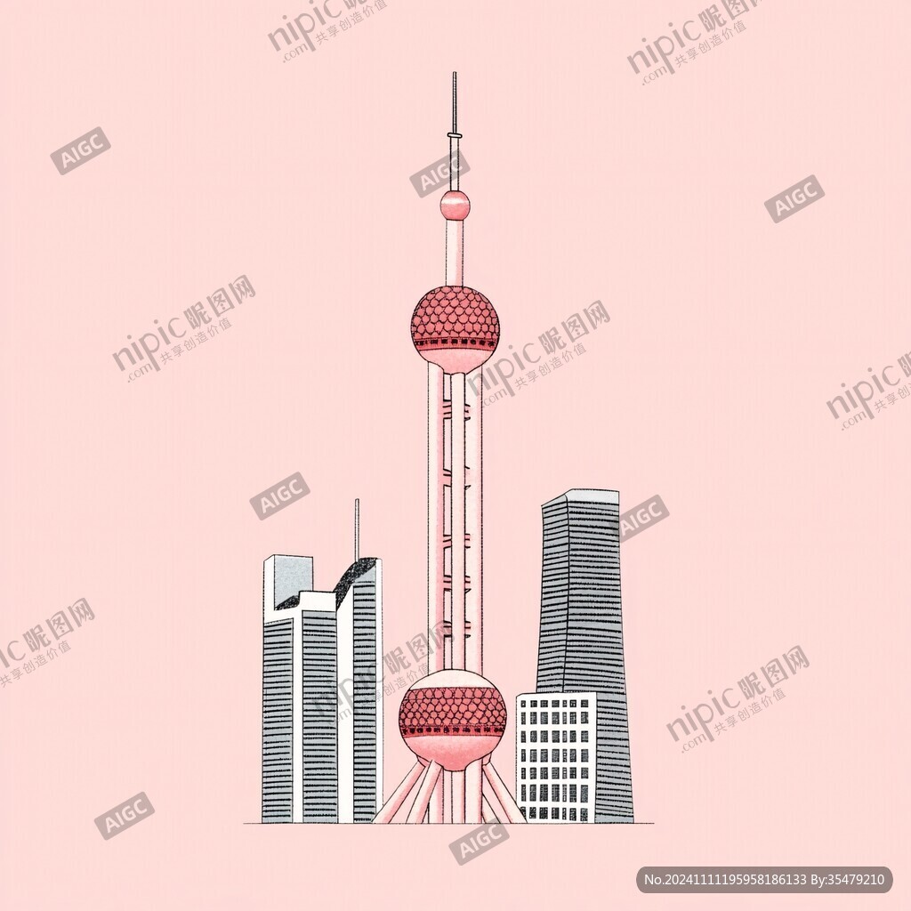 手绘东方明珠
