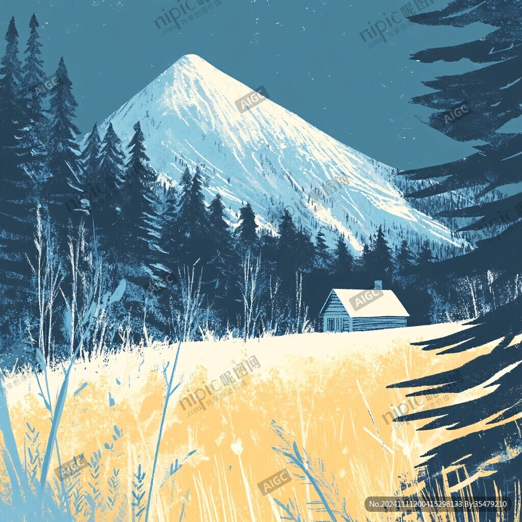 富士山插画