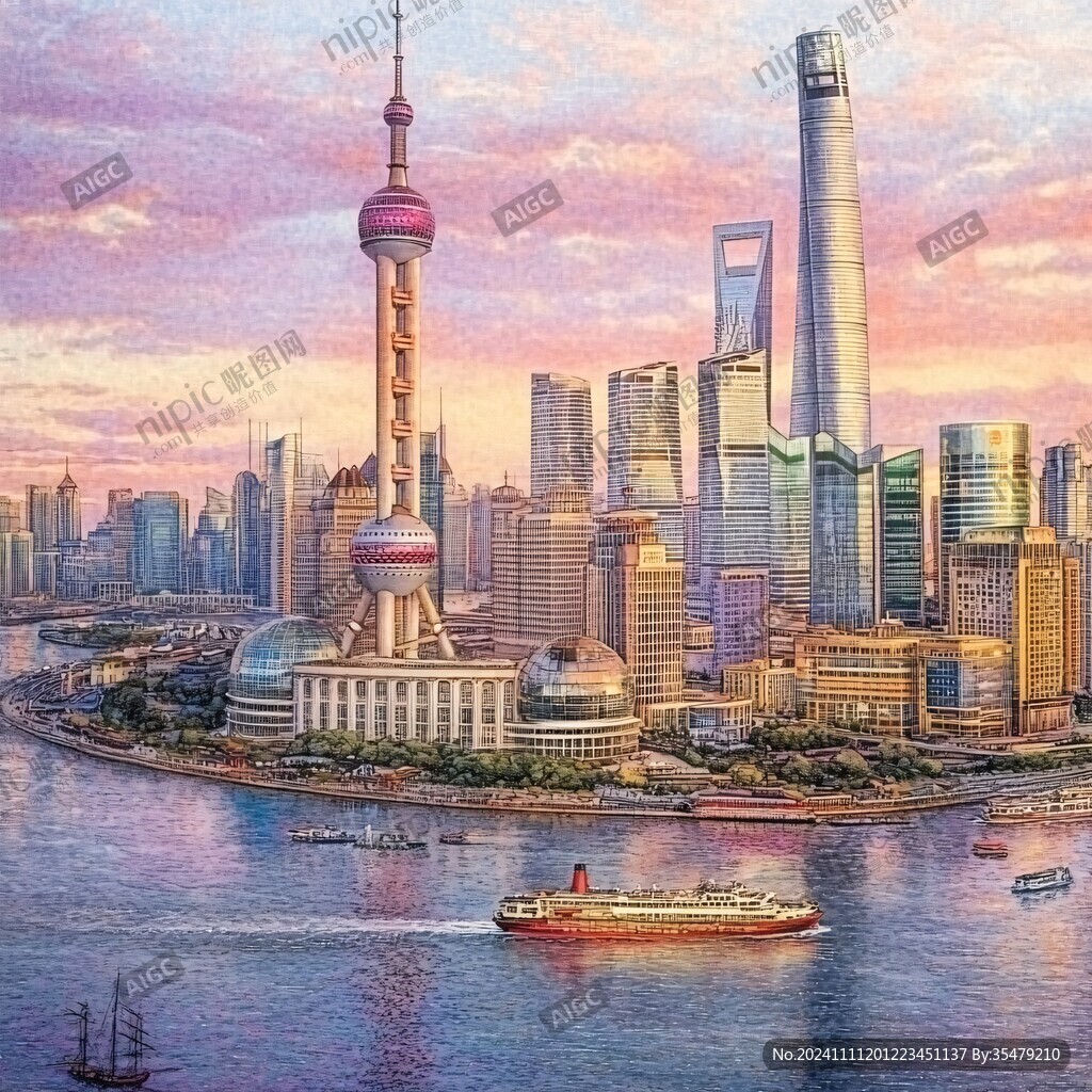东方明珠油画