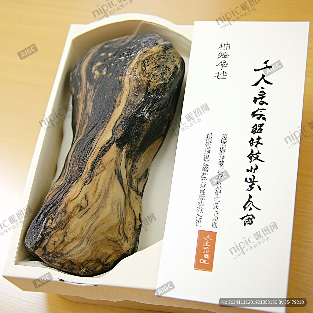 有题字的木化石