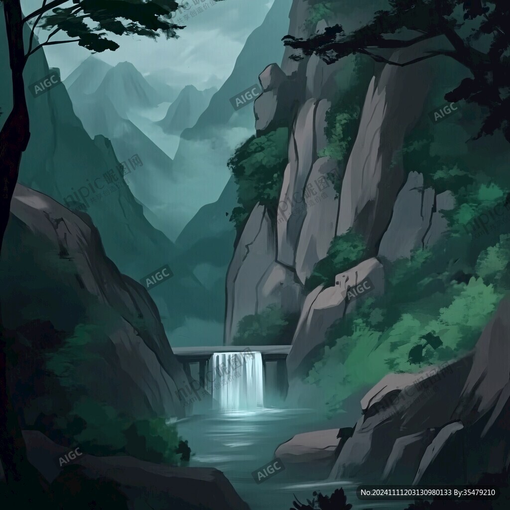 山河插画