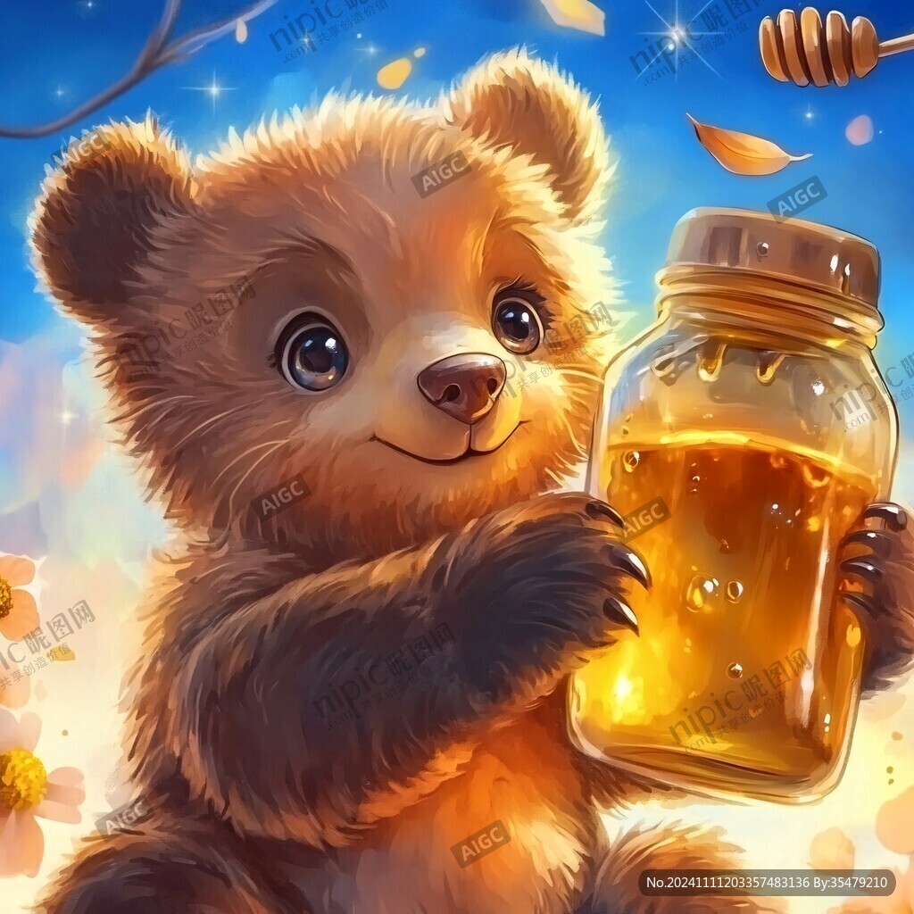 熊和蜂蜜插画