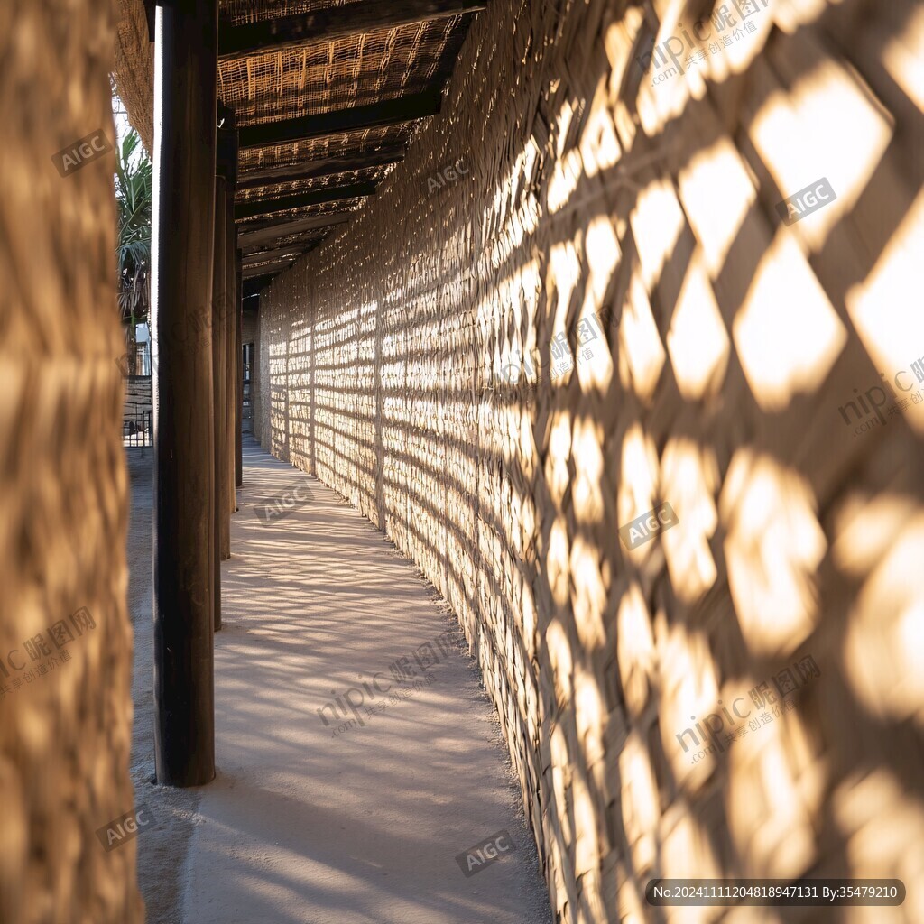金色光影墙壁