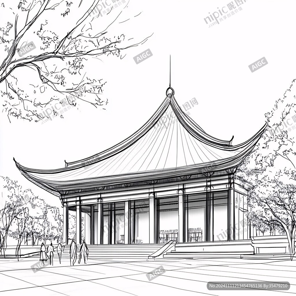 大礼堂线稿