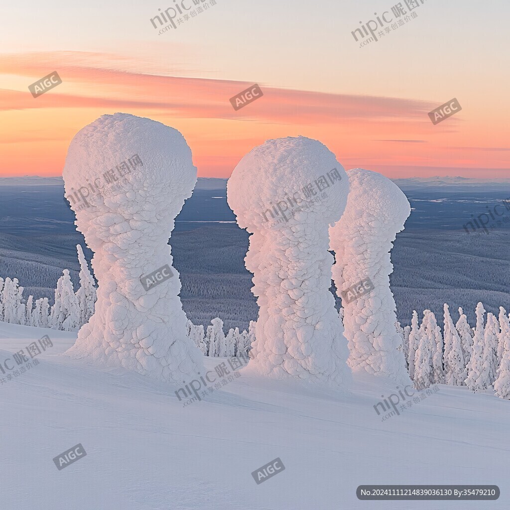 蘑菇雪雕