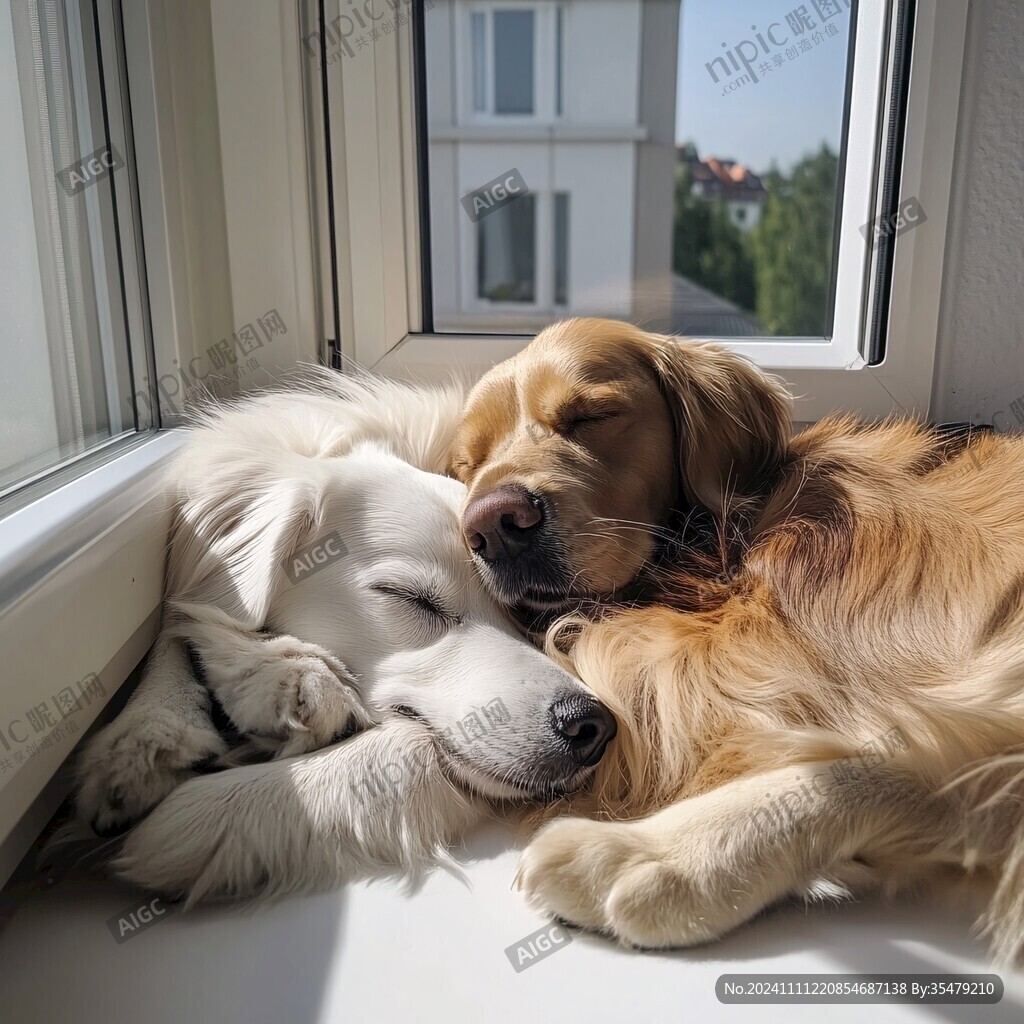 休息的金毛犬