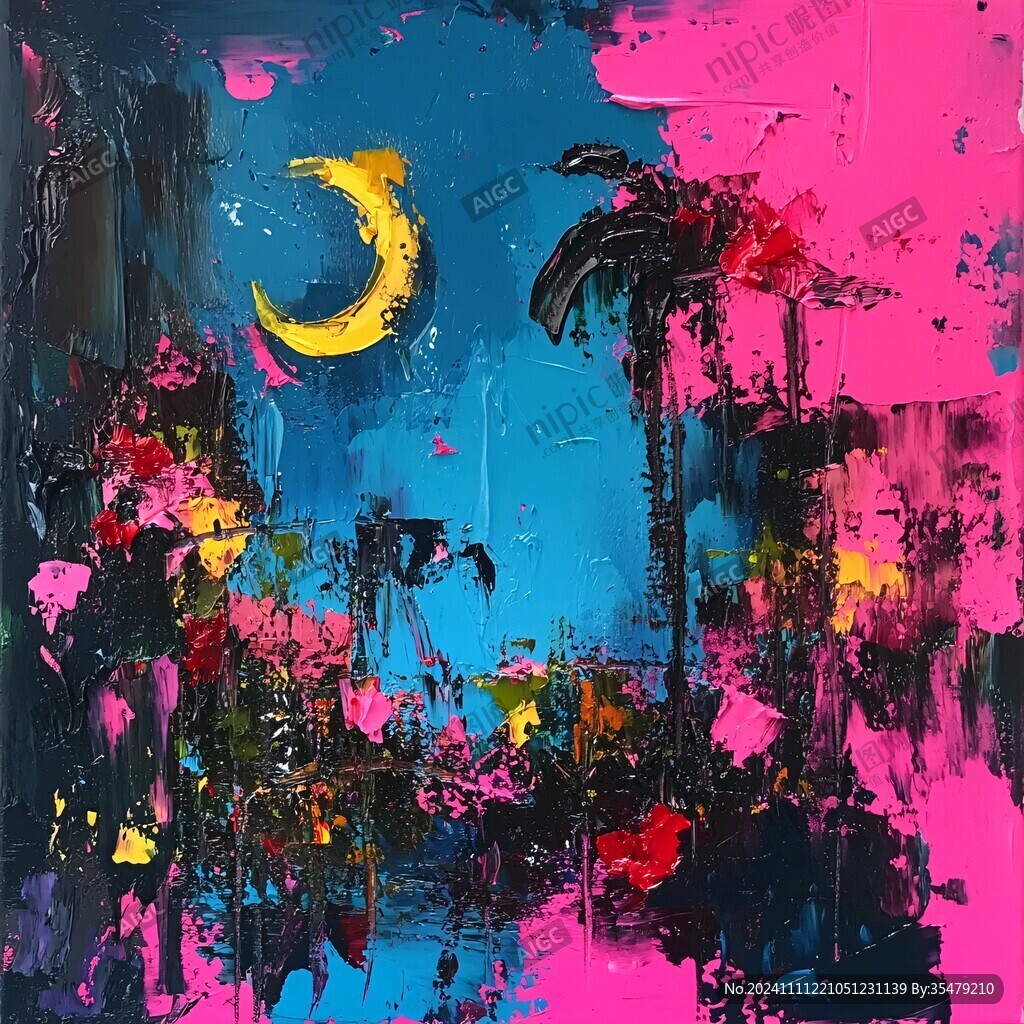 夜景油画