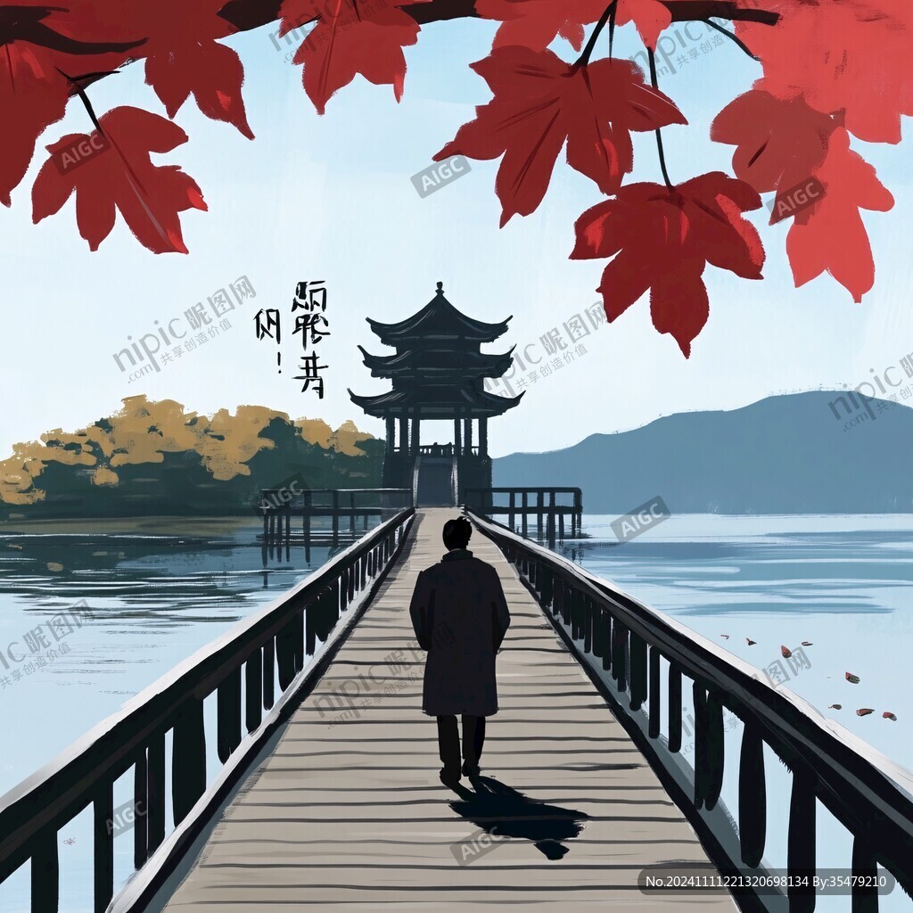 栈桥插画