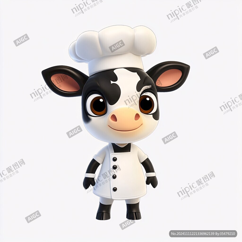 开心小牛厨师头像
