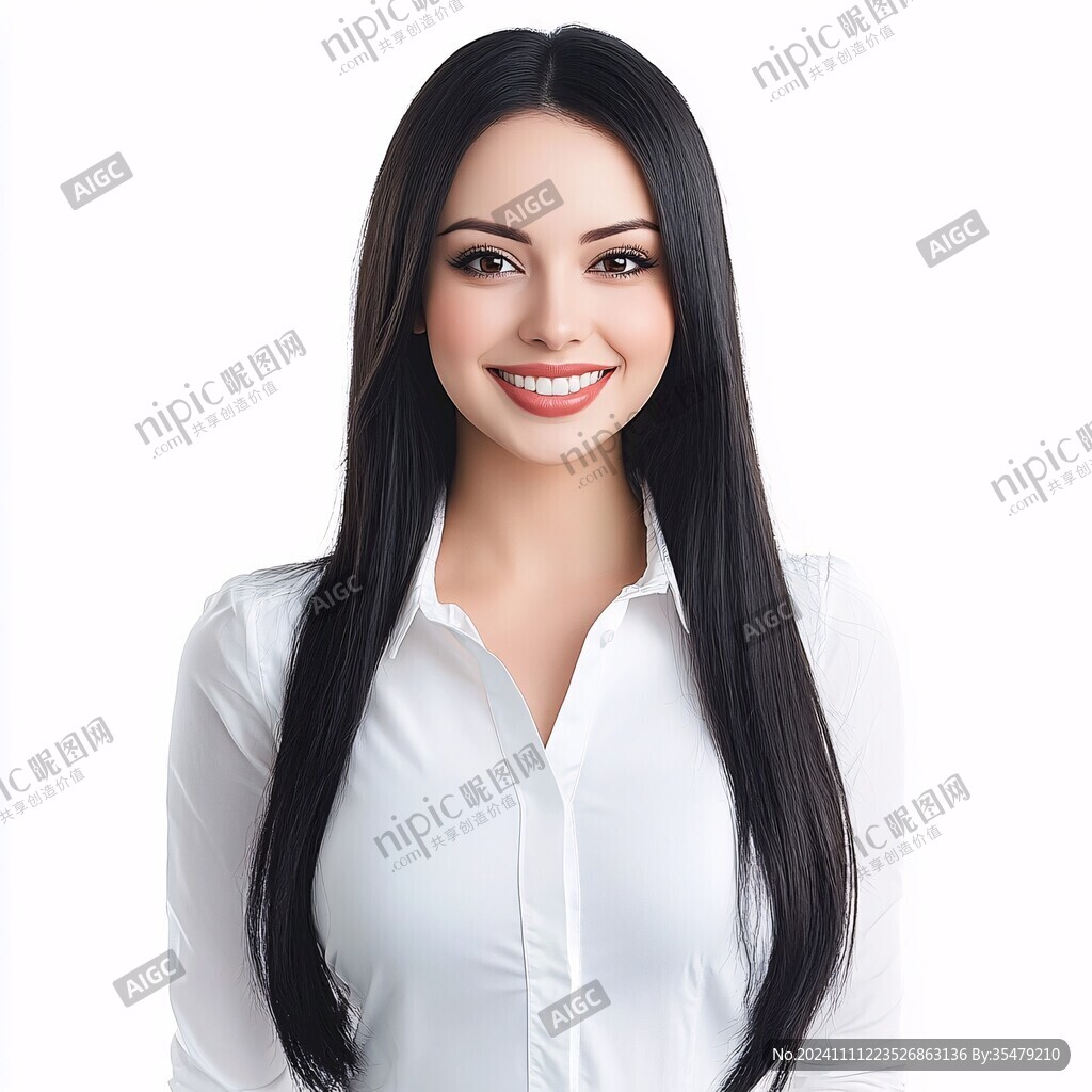 白衣长发美女