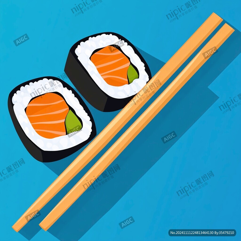 三文鱼寿司寿司插画