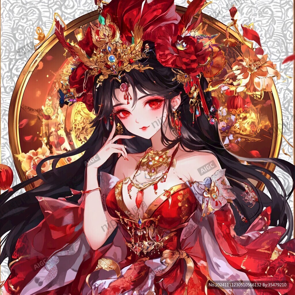红衣少女设计古风