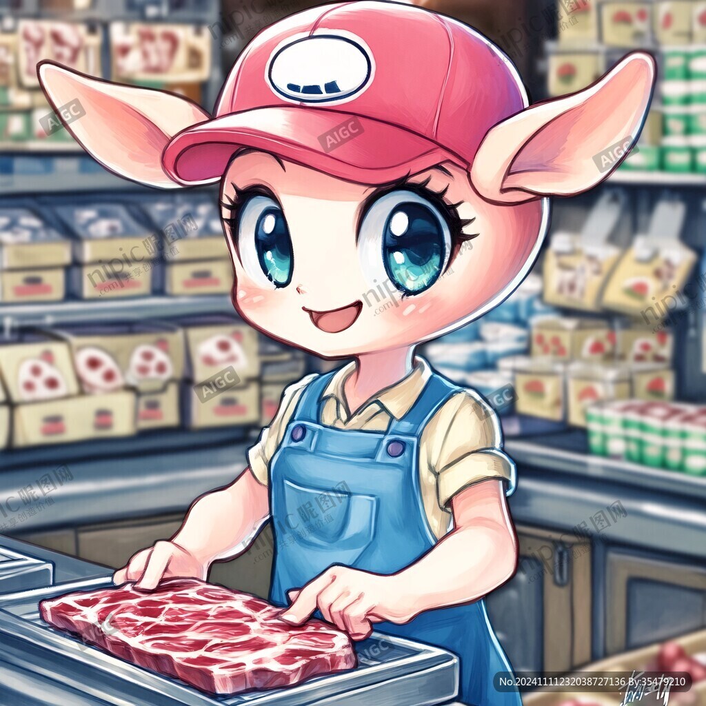 肉铺插画