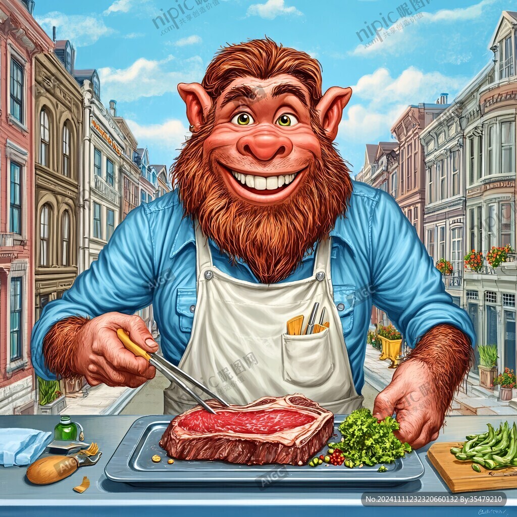 卖肉插画