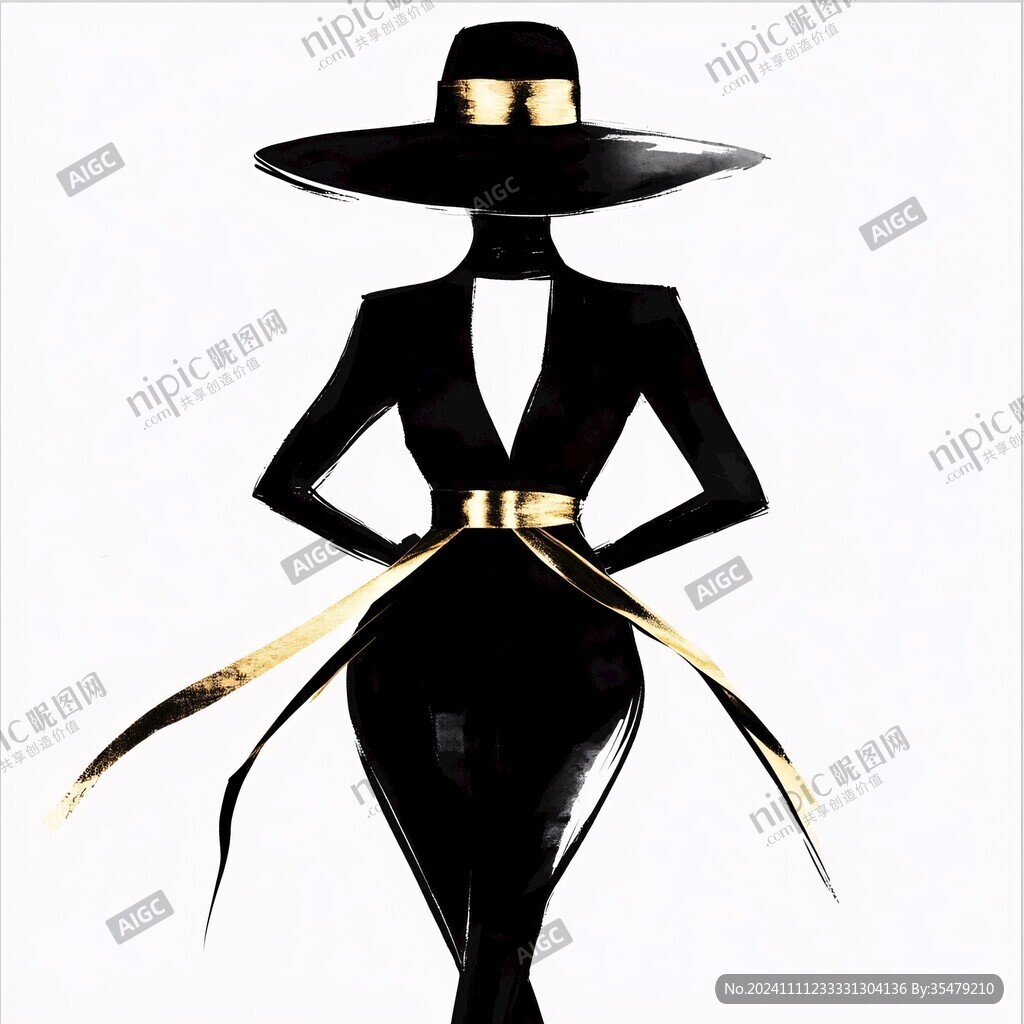 手绘时装走秀美女