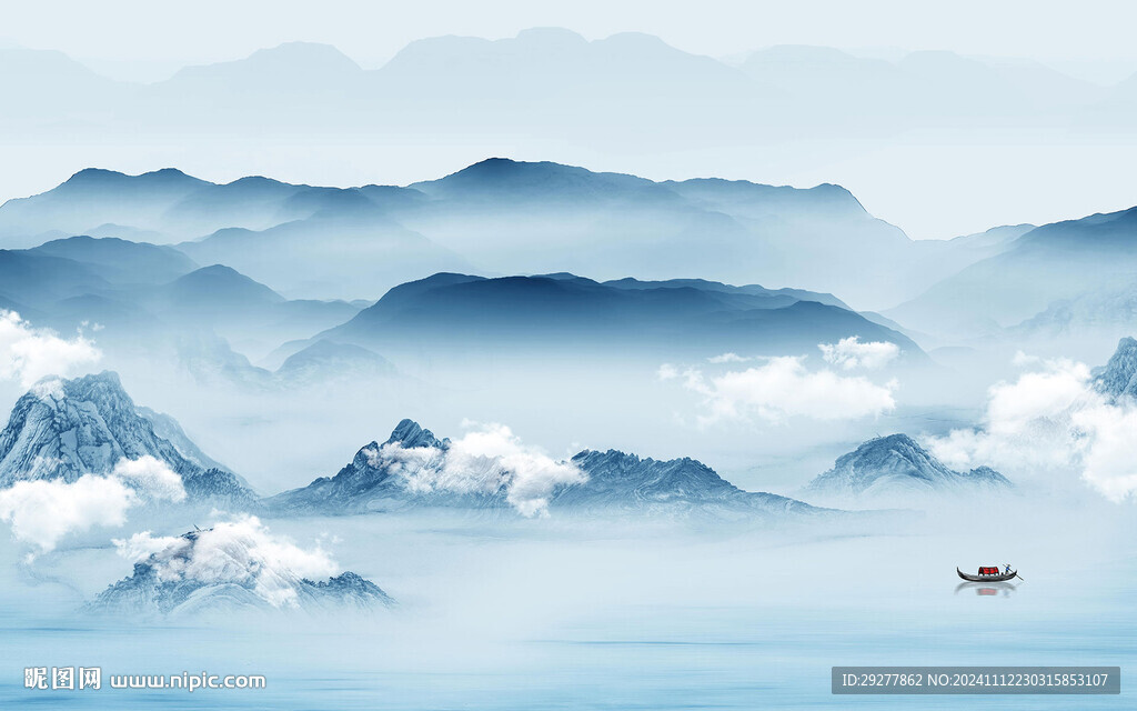 现代 中式高档山水 TIF分层
