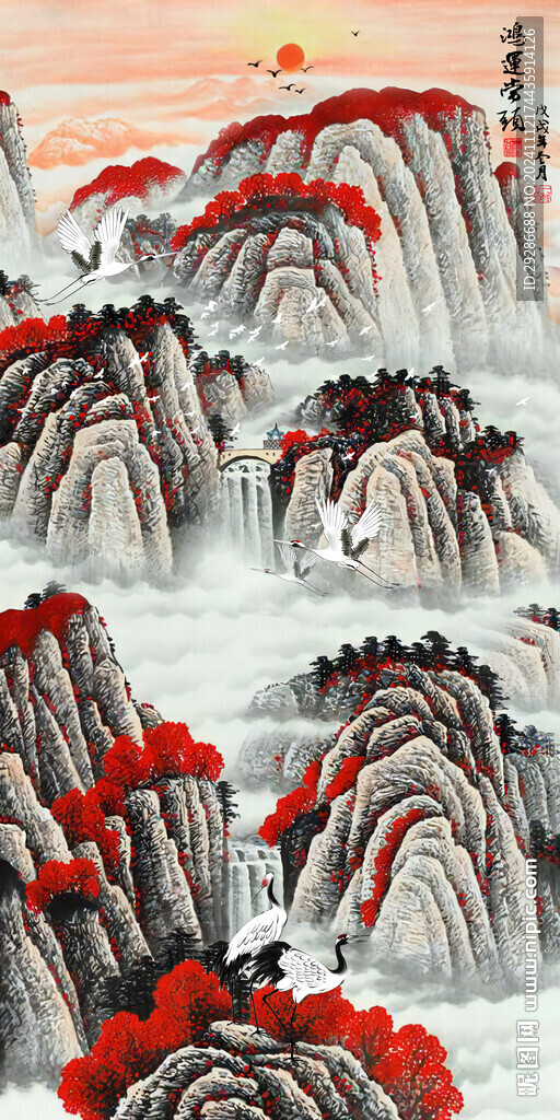 玄关画鸿运当头
