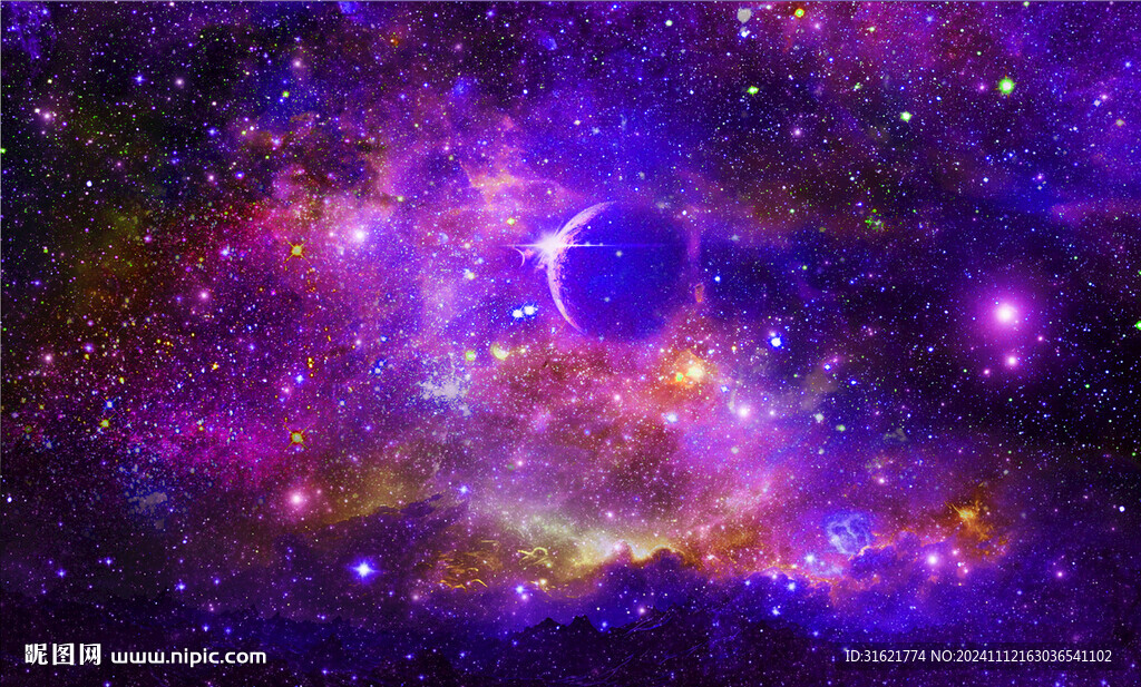 紫色梦幻星空背景