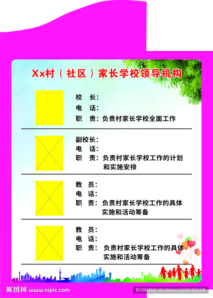 村社区家长学校领导机构