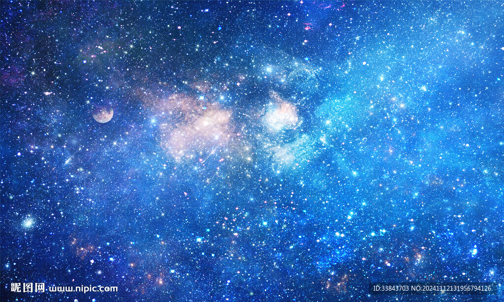蓝色宇宙星空背景墙