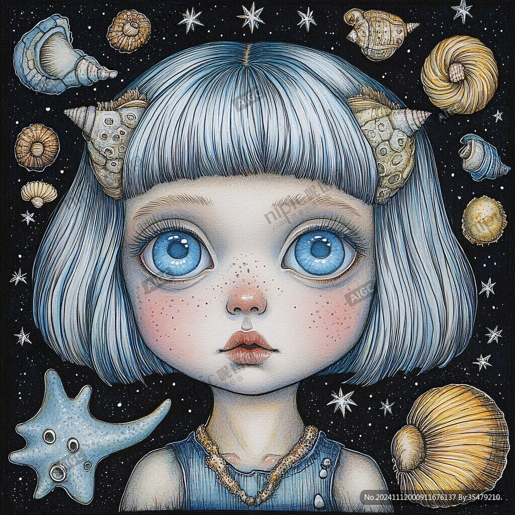 宇宙女孩插画