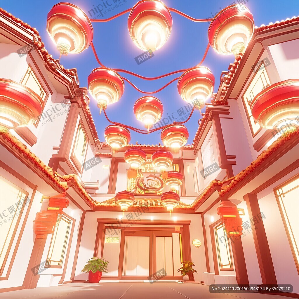 横店插画宣传背景素材
