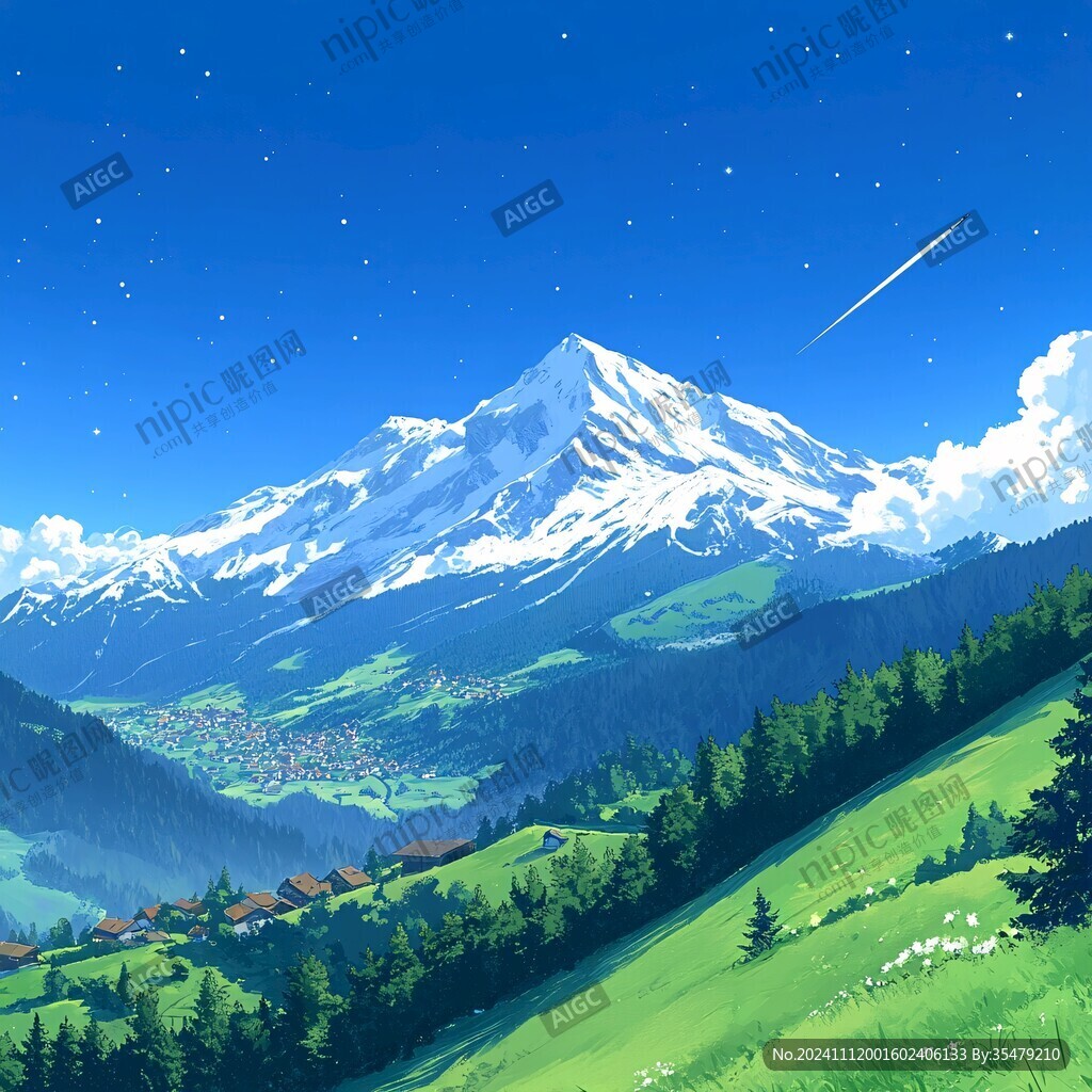 插画图山插画