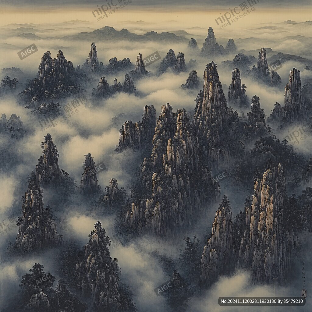 云海仙山图