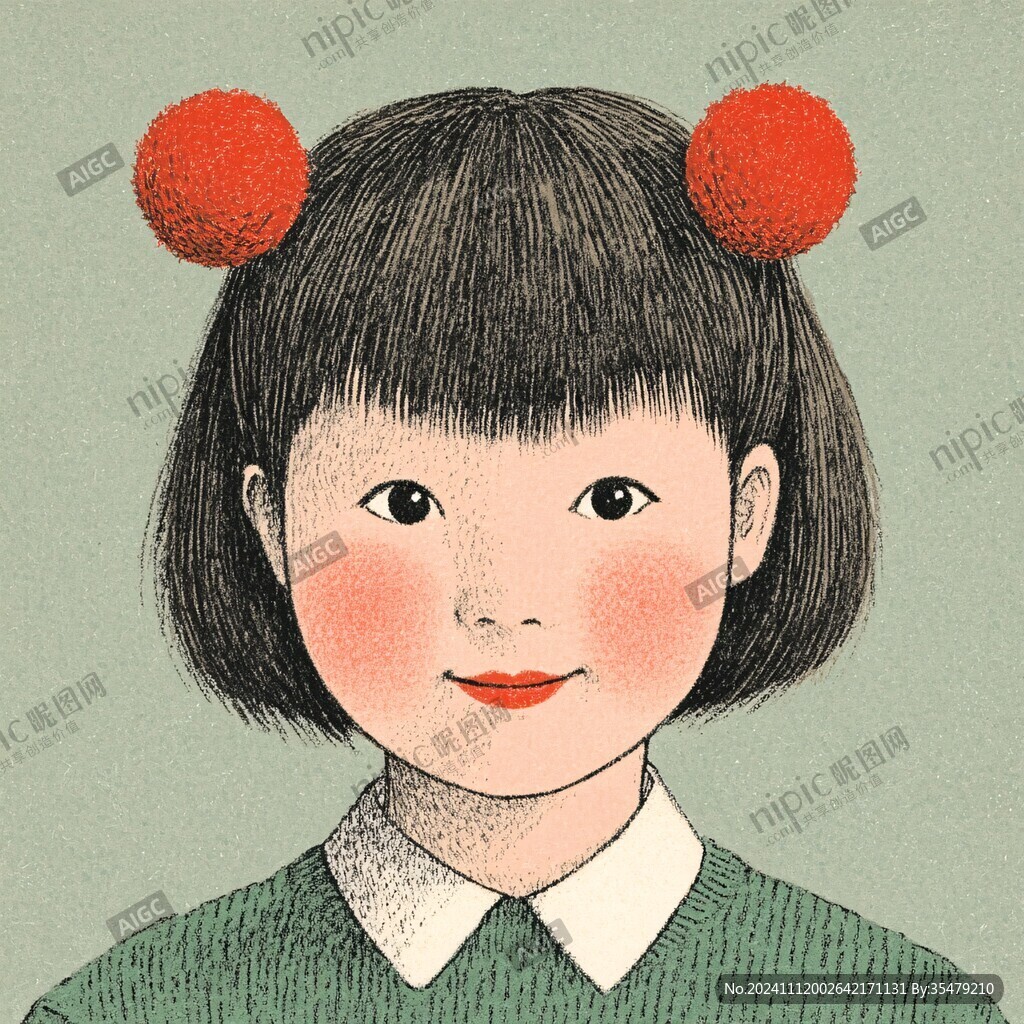 女孩插画头像