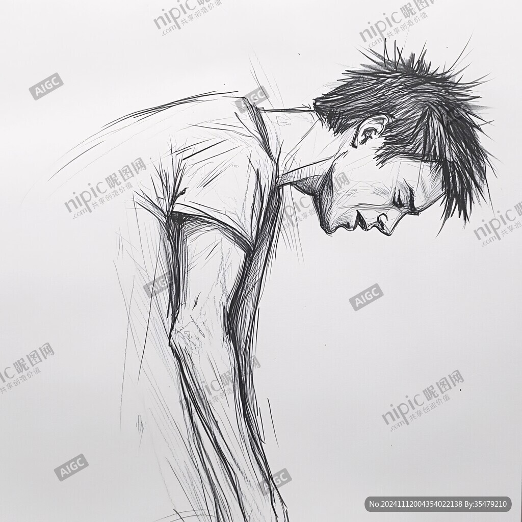 男生头发素描