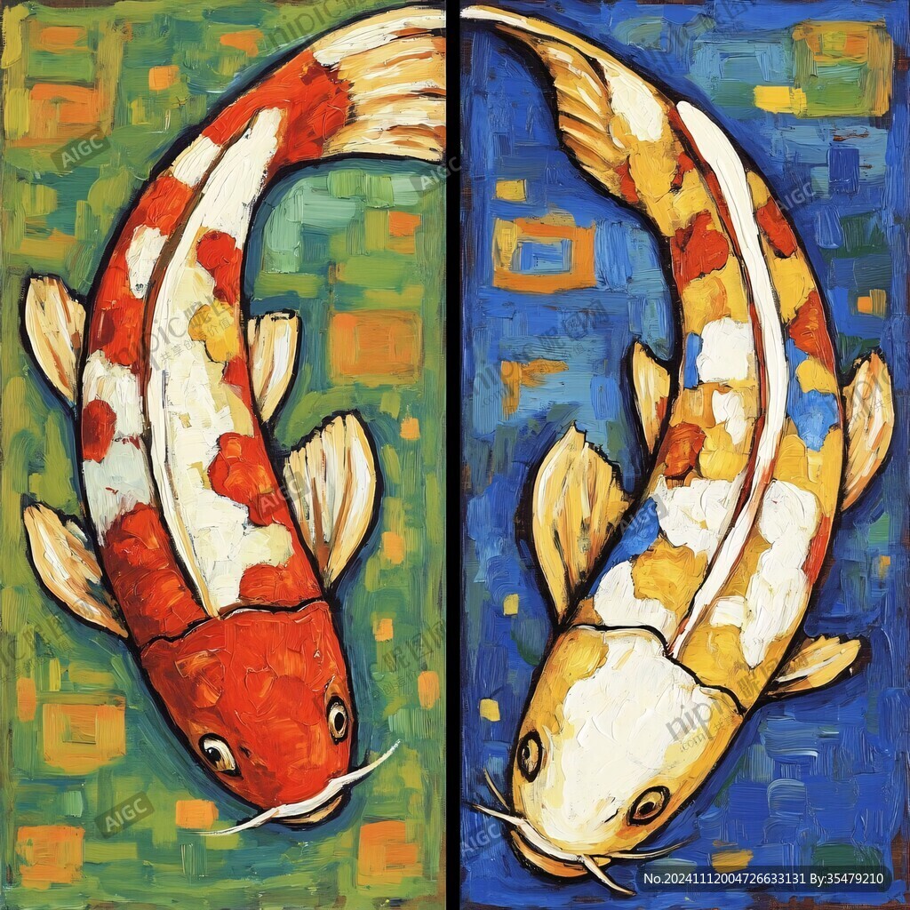 双鱼油画