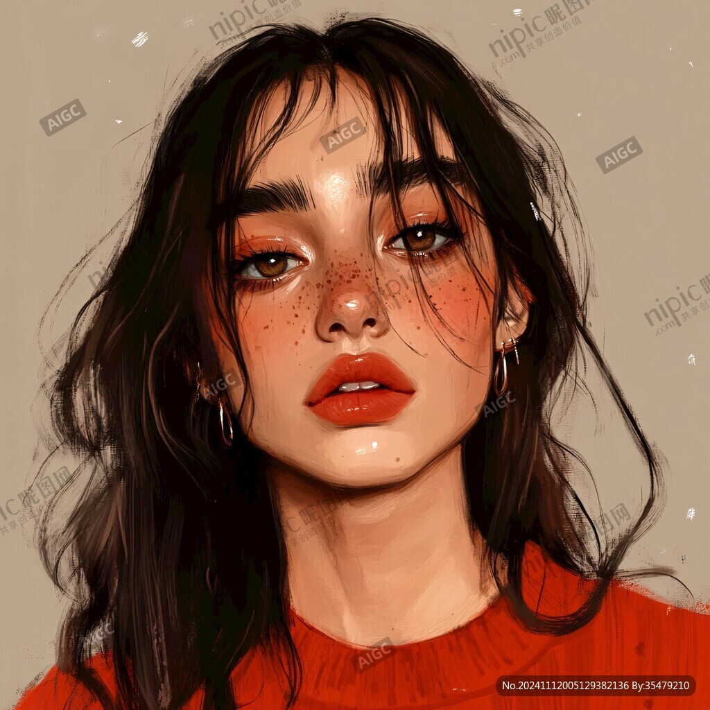 高级感女插画