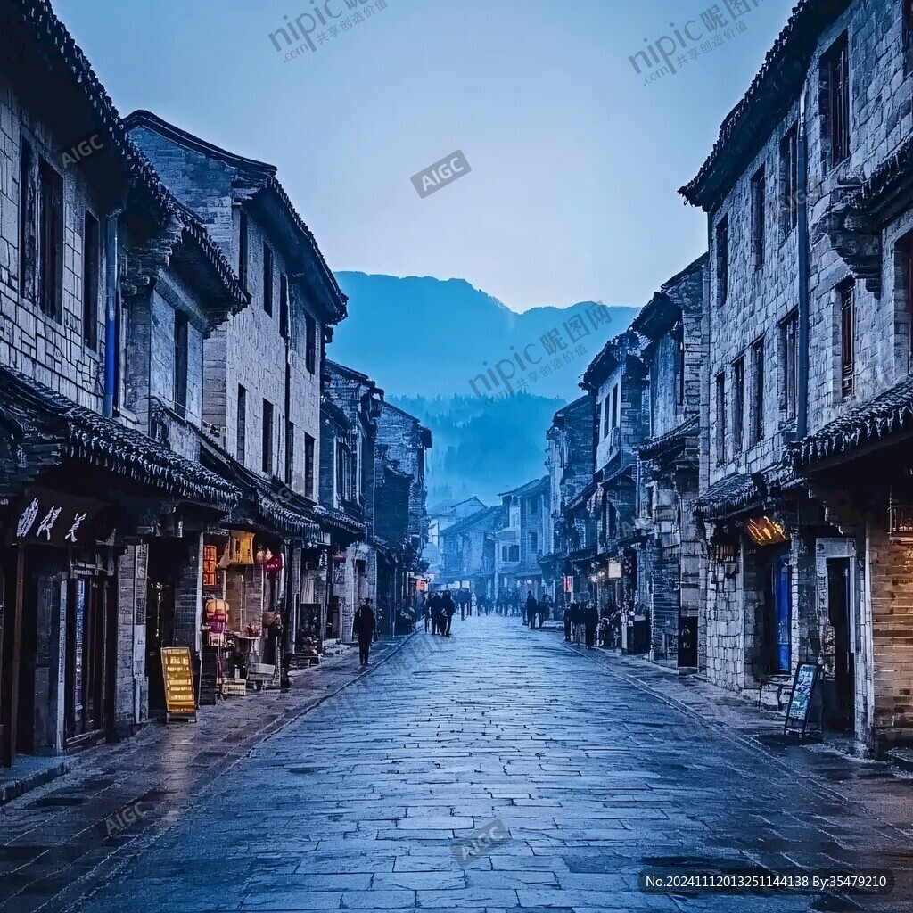 古街晚霞