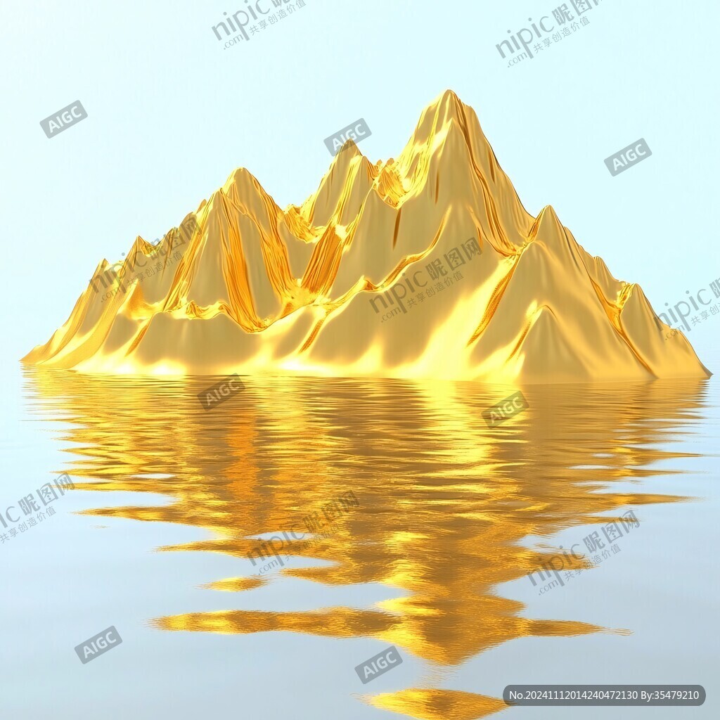 金色山脉3d立体山脉