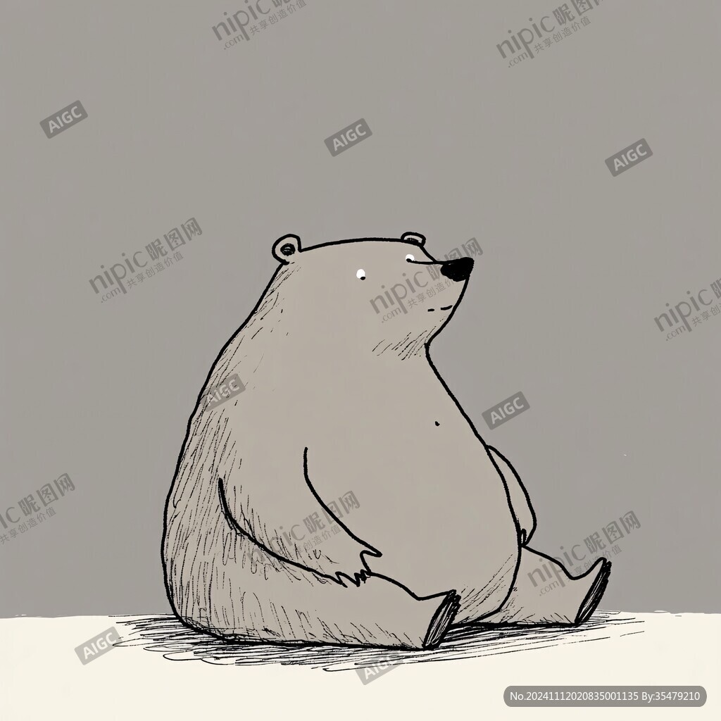 手绘胖胖熊