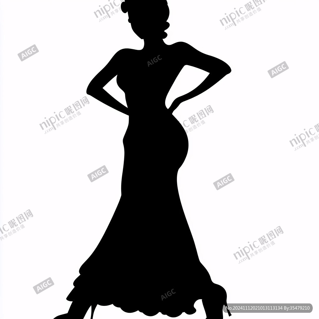 美女礼服剪影