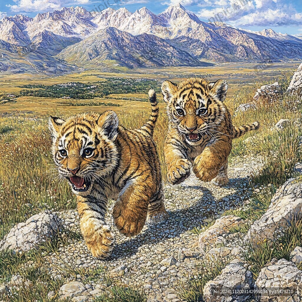 老虎立体画