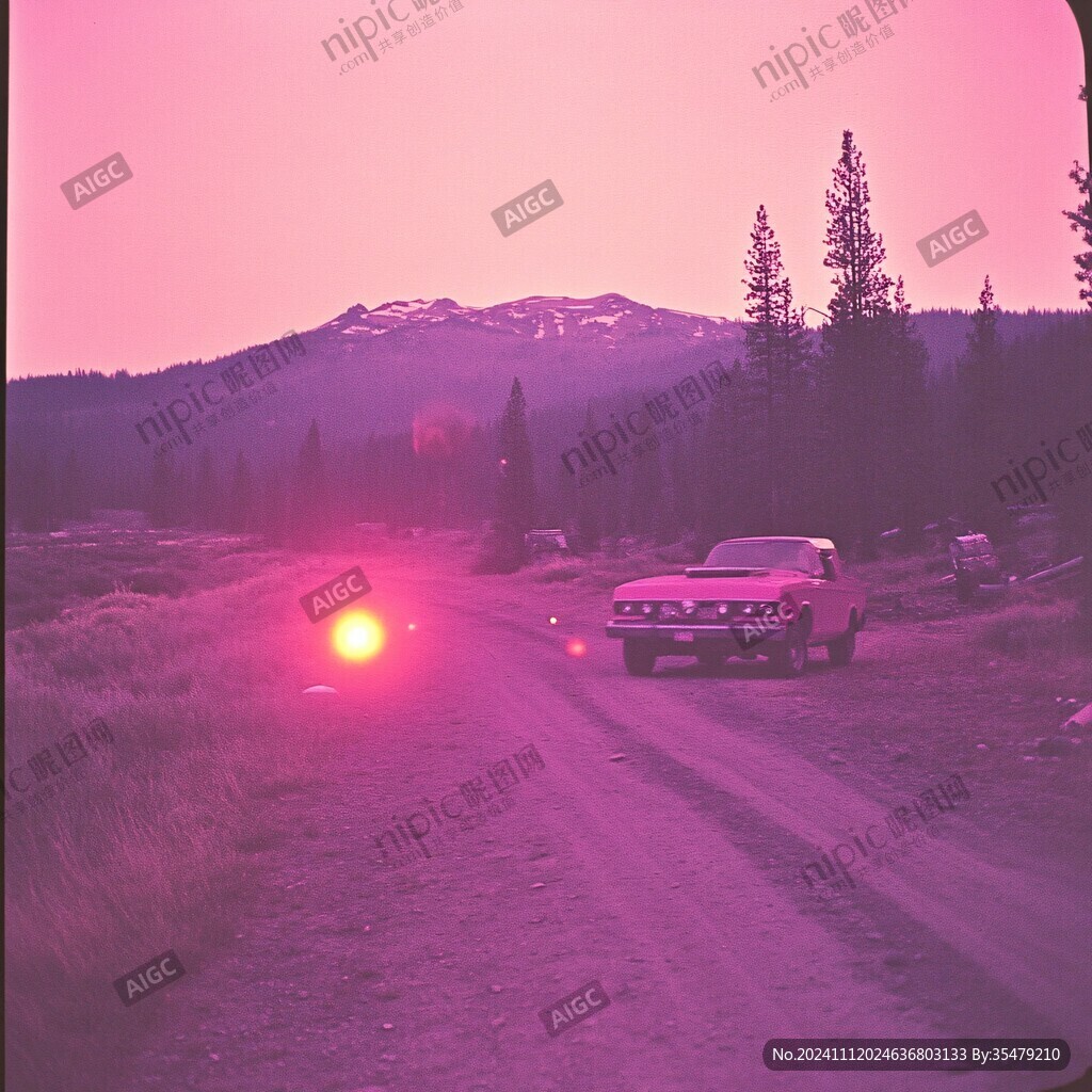 黄昏道路汽车