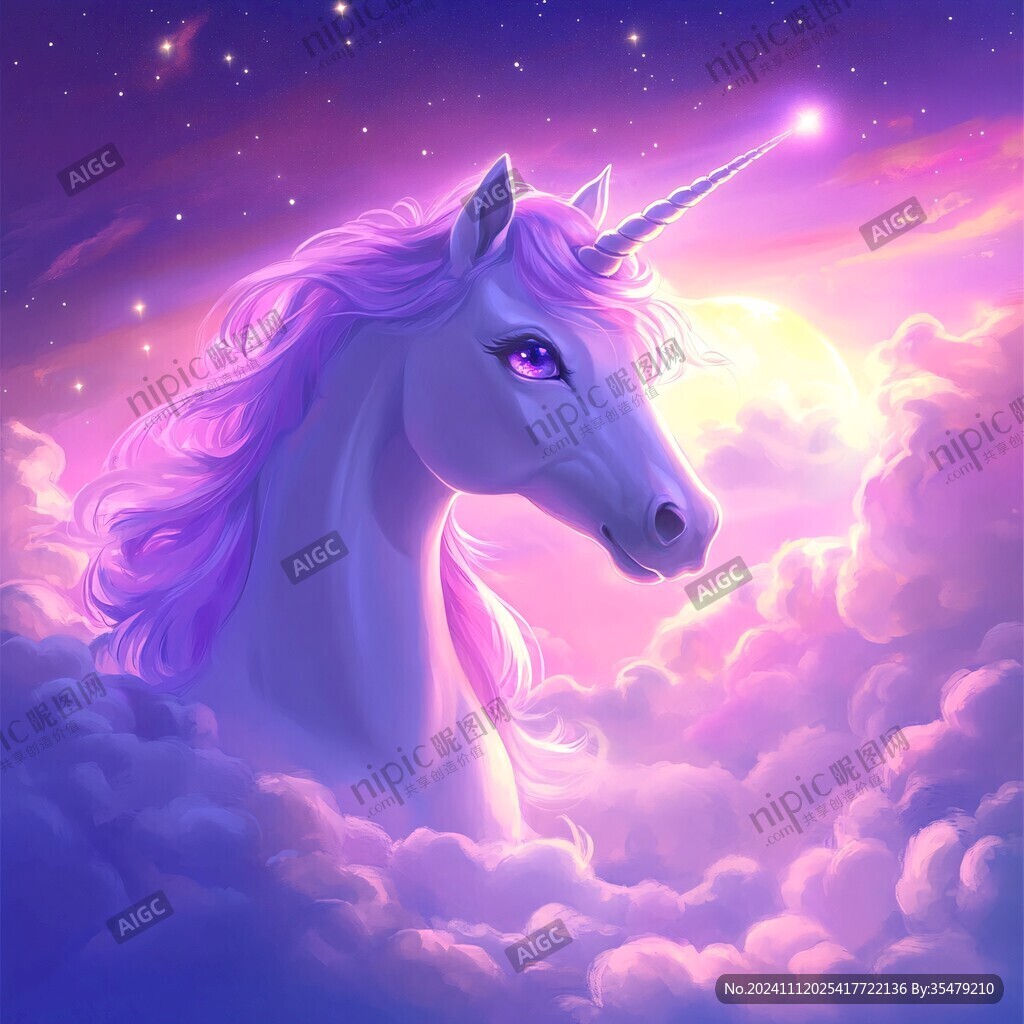 梦幻独角兽插画