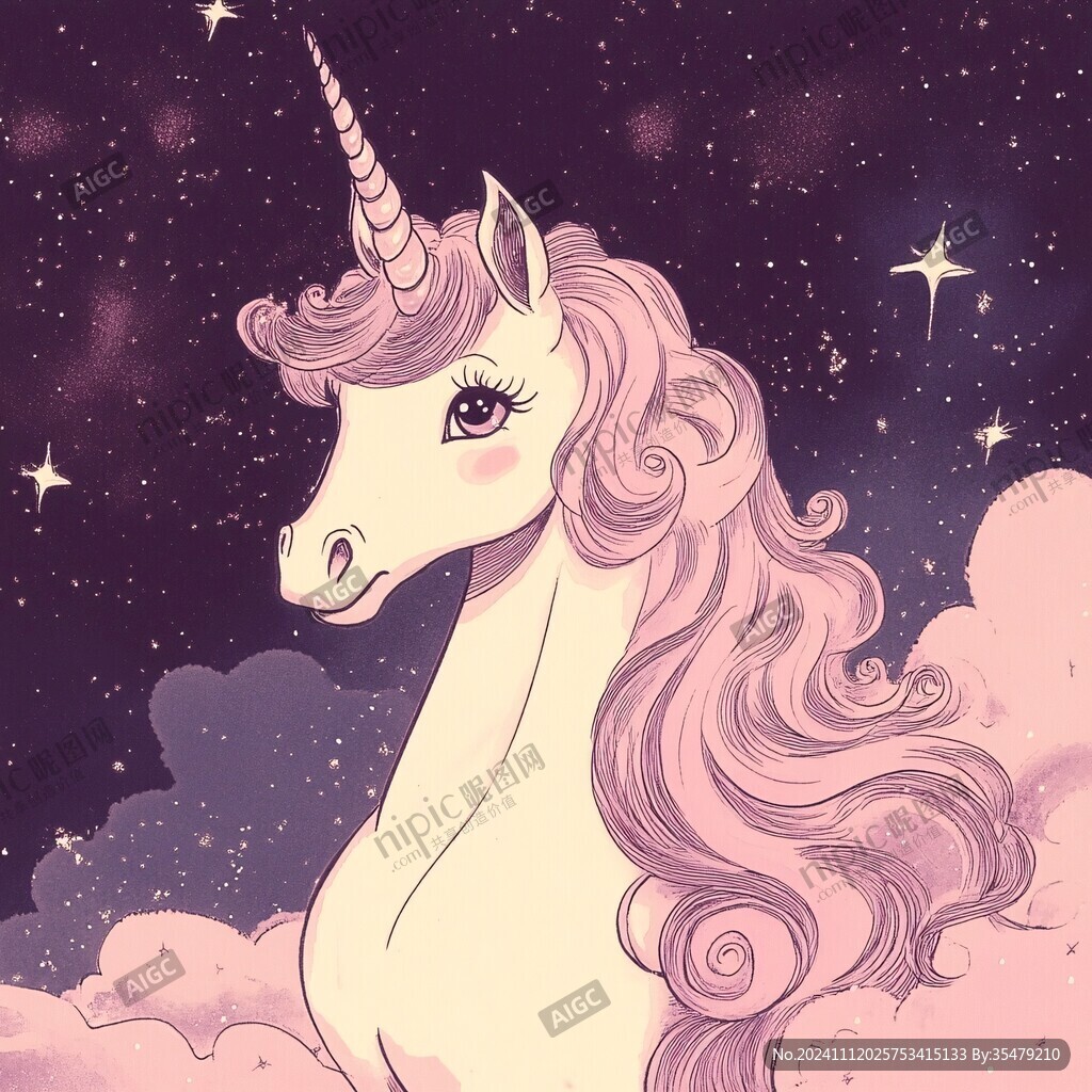 梦幻独角兽插画